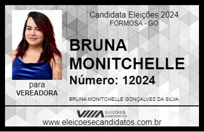 Candidato BRUNA MONITCHELLE 2024 - FORMOSA - Eleições