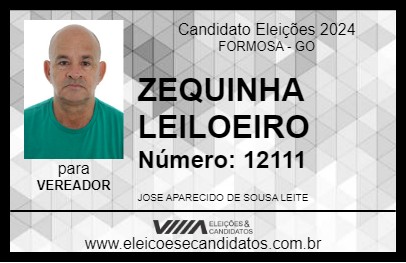 Candidato ZEQUINHA LEILOEIRO 2024 - FORMOSA - Eleições