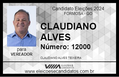 Candidato CLAUDIANO ALVES 2024 - FORMOSA - Eleições