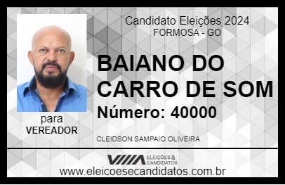 Candidato BAIANO DO CARRO DE SOM 2024 - FORMOSA - Eleições