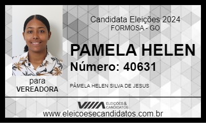 Candidato PAMELA HELEN 2024 - FORMOSA - Eleições