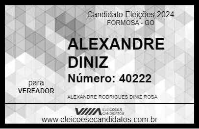 Candidato ALEXANDRE DINIZ 2024 - FORMOSA - Eleições