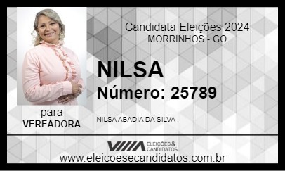 Candidato NILSA 2024 - MORRINHOS - Eleições