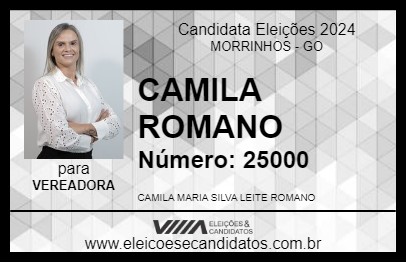 Candidato CAMILA ROMANO 2024 - MORRINHOS - Eleições