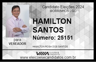 Candidato HAMILTON SANTOS 2024 - MORRINHOS - Eleições