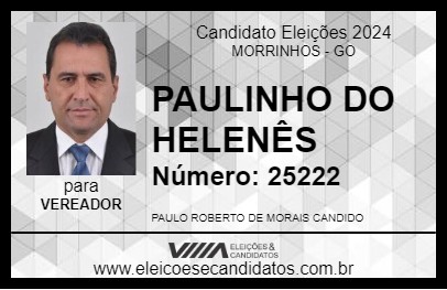 Candidato PAULINHO DO HELENÊS 2024 - MORRINHOS - Eleições