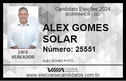 Candidato ALEX GOMES SOLAR 2024 - MORRINHOS - Eleições