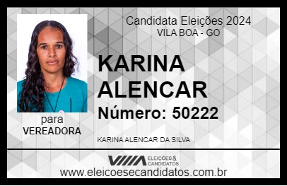 Candidato KARINA ALENCAR 2024 - VILA BOA - Eleições