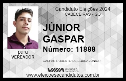 Candidato JÚNIOR GASPAR 2024 - CABECEIRAS - Eleições