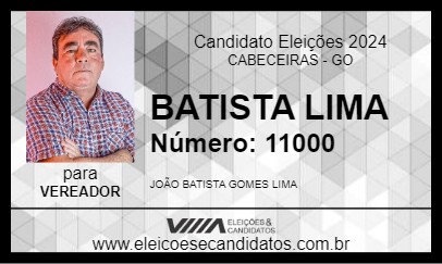 Candidato BATISTA LIMA 2024 - CABECEIRAS - Eleições