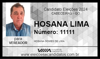 Candidato HOSANA LIMA 2024 - CABECEIRAS - Eleições