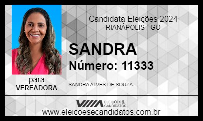 Candidato SANDRA 2024 - RIANÁPOLIS - Eleições