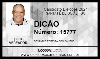 Candidato DICÃO 2024 - SANTA FÉ DE GOIÁS - Eleições