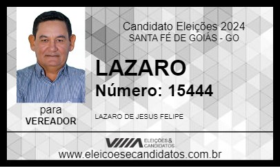 Candidato LAZARO 2024 - SANTA FÉ DE GOIÁS - Eleições