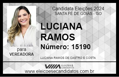 Candidato LUCIANA RAMOS 2024 - SANTA FÉ DE GOIÁS - Eleições