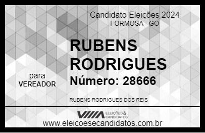 Candidato RUBENS RODRIGUES 2024 - FORMOSA - Eleições