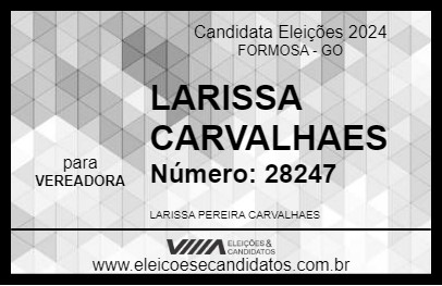 Candidato LARISSA CARVALHAES 2024 - FORMOSA - Eleições