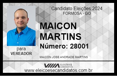 Candidato MAICON MARTINS 2024 - FORMOSA - Eleições