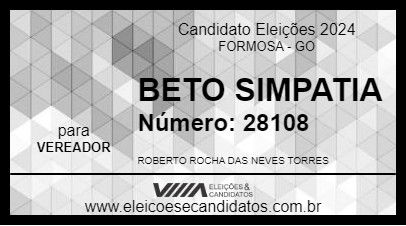 Candidato BETO SIMPATIA 2024 - FORMOSA - Eleições