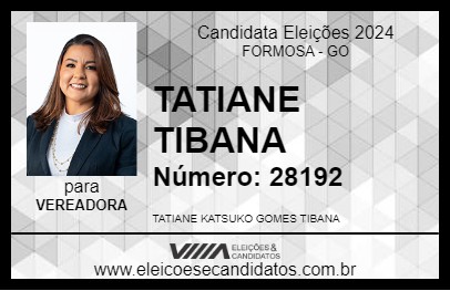 Candidato TATIANE TIBANA 2024 - FORMOSA - Eleições