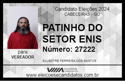 Candidato PATINHO DO SETOR ENIS 2024 - CABECEIRAS - Eleições