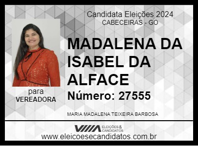 Candidato MADALENA DA ISABEL DA ALFACE 2024 - CABECEIRAS - Eleições