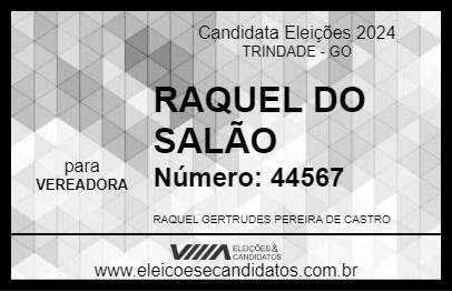 Candidato RAQUEL DO SALÃO 2024 - TRINDADE - Eleições