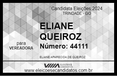 Candidato ELIANE QUEIROZ 2024 - TRINDADE - Eleições