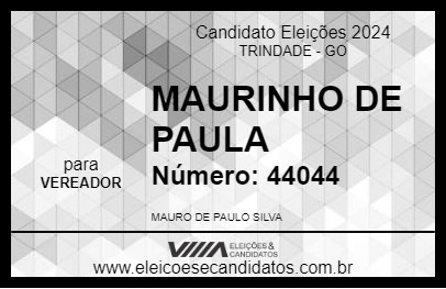 Candidato MAURINHO DE PAULA 2024 - TRINDADE - Eleições