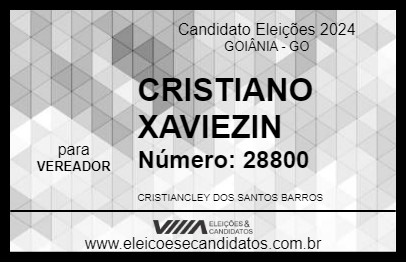 Candidato CRISTIANO XAVIEZIN 2024 - GOIÂNIA - Eleições