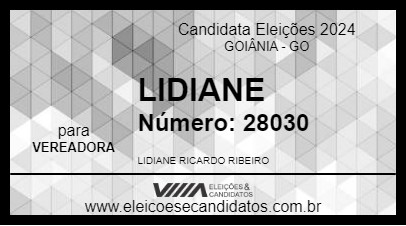 Candidato LIDIANE 2024 - GOIÂNIA - Eleições