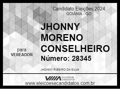 Candidato JHONNY MORENO CONSELHEIRO 2024 - GOIÂNIA - Eleições