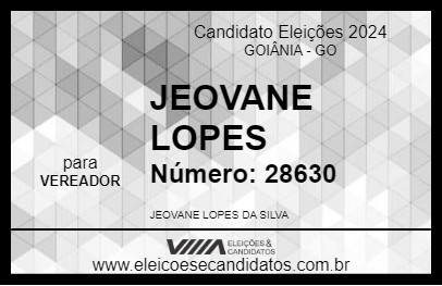 Candidato JEOVANE LOPES 2024 - GOIÂNIA - Eleições