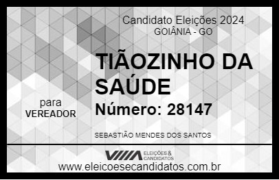 Candidato TIÃOZINHO DA SAÚDE 2024 - GOIÂNIA - Eleições