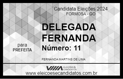 Candidato DELEGADA FERNANDA 2024 - FORMOSA - Eleições