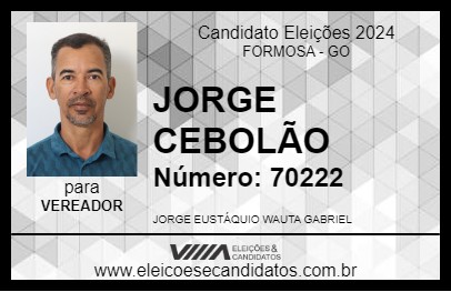 Candidato JORGE CEBOLÃO 2024 - FORMOSA - Eleições