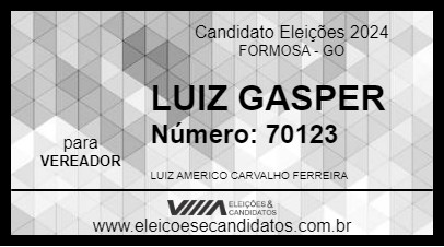 Candidato LUIZ GASPER 2024 - FORMOSA - Eleições