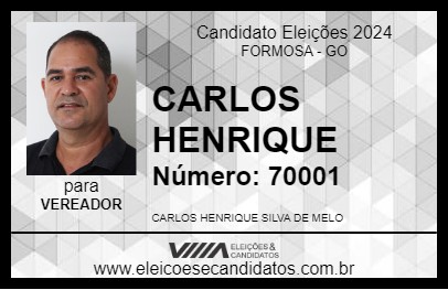 Candidato CARLOS HENRIQUE 2024 - FORMOSA - Eleições