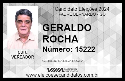 Candidato GERALDO ROCHA 2024 - PADRE BERNARDO - Eleições