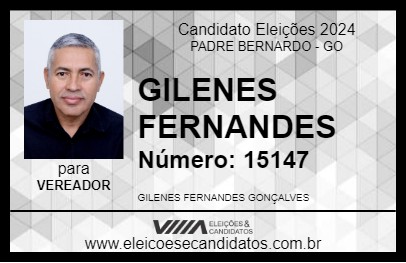 Candidato GILENES FERNANDES 2024 - PADRE BERNARDO - Eleições