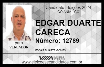 Candidato EDGAR DUARTE CARECA 2024 - GOIÂNIA - Eleições