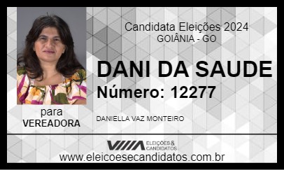 Candidato DANI DA SAUDE 2024 - GOIÂNIA - Eleições