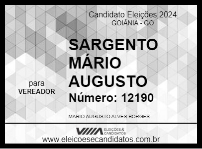 Candidato SARGENTO MÁRIO AUGUSTO 2024 - GOIÂNIA - Eleições