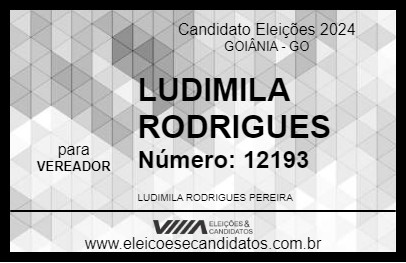 Candidato LUDIMILA RODRIGUES 2024 - GOIÂNIA - Eleições