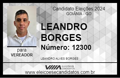 Candidato LEANDRO BORGES 2024 - GOIÂNIA - Eleições