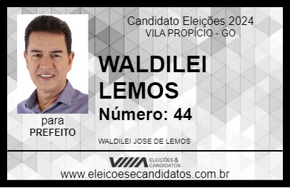 Candidato WALDILEI LEMOS 2024 - VILA PROPÍCIO - Eleições