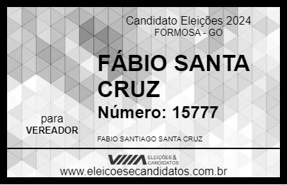 Candidato FÁBIO SANTA CRUZ 2024 - FORMOSA - Eleições