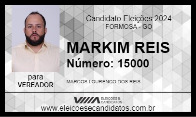 Candidato MARKIM REIS 2024 - FORMOSA - Eleições