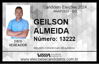 Candidato GEILSON ALMEIDA 2024 - ANÁPOLIS - Eleições