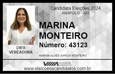 Candidato MARINA MONTEIRO 2024 - ANÁPOLIS - Eleições